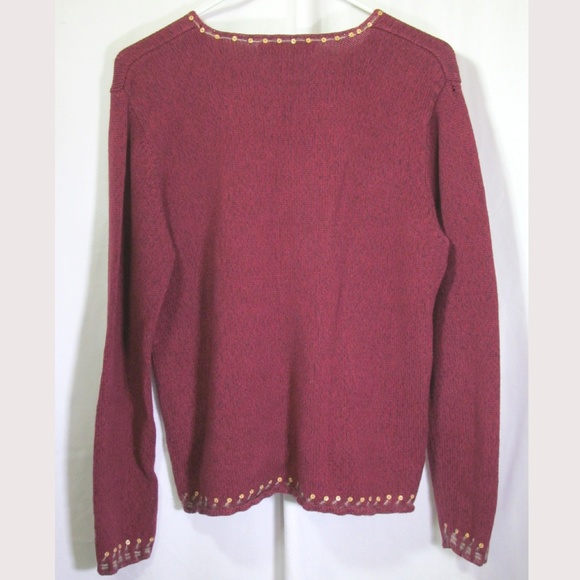 David Brooks Sweater Size M Red Embroidery - Picture 4 of 4